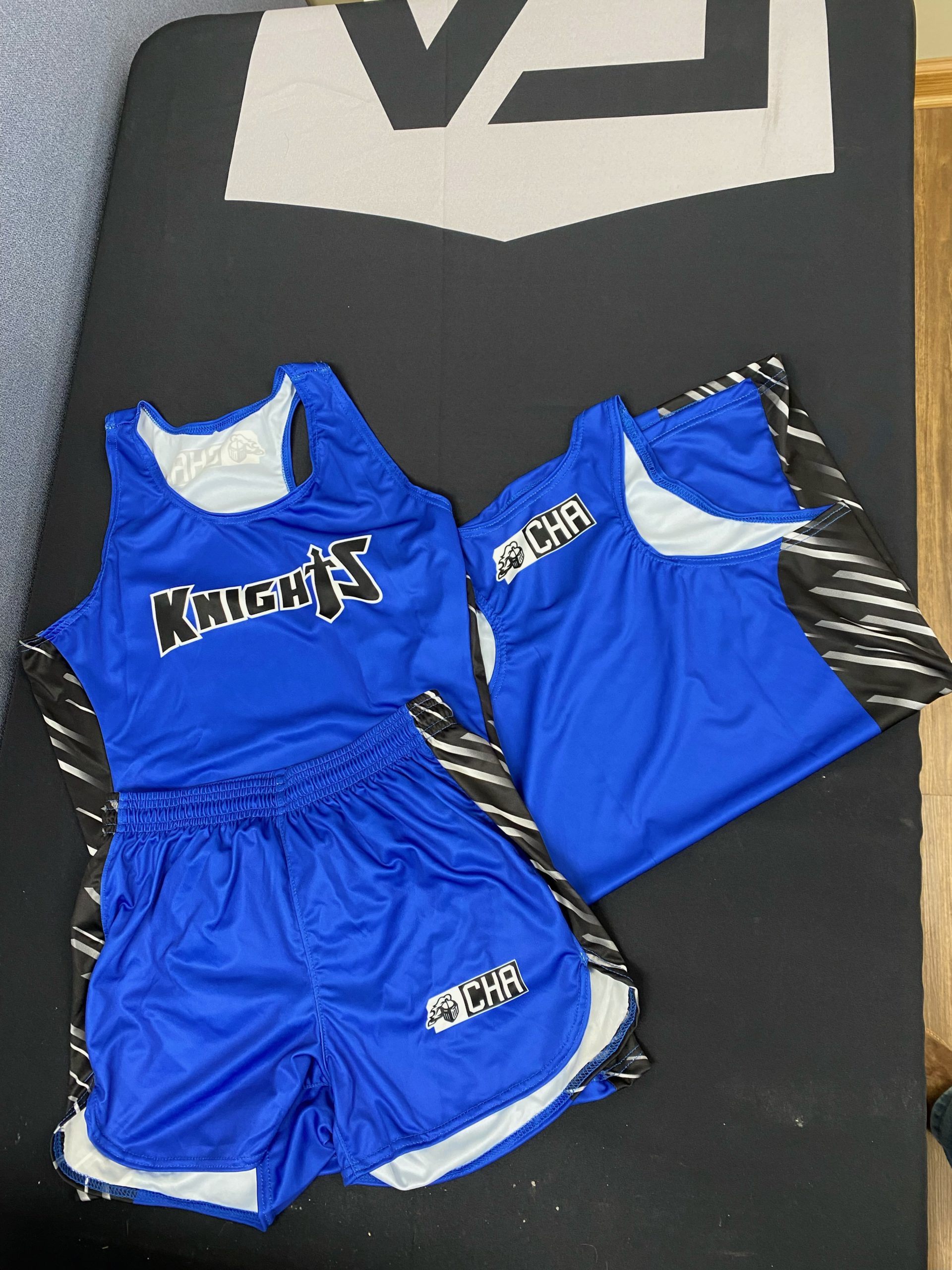 Christian Heritage academy Blue track shorts and tank top